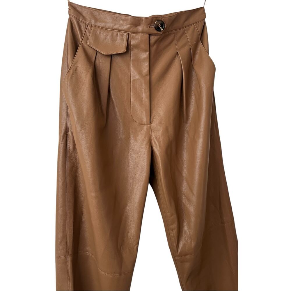 Nanushka Mitsu Vegan Leather Tapered Trousers Size S - Picture 4 of 11